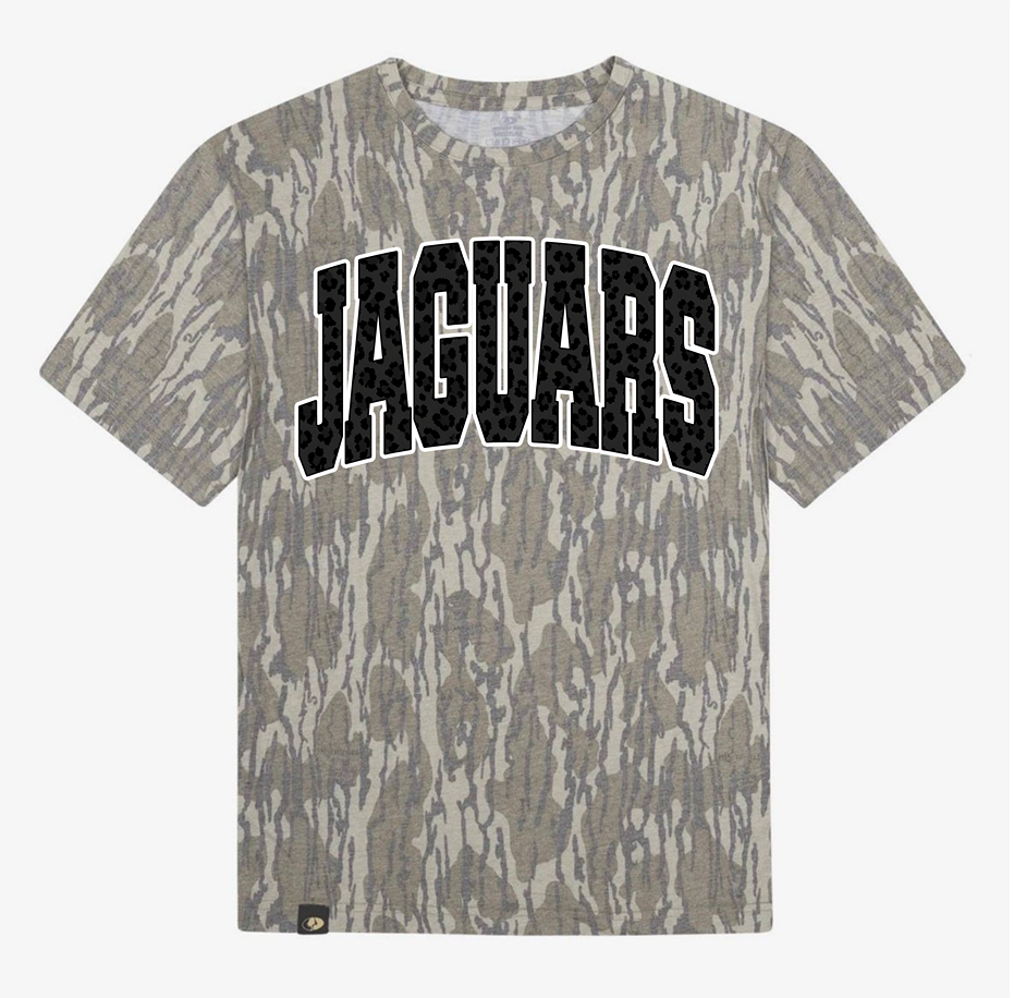 Camo Black Leopard Jaguars Short Sleeve Shirt