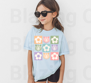 Checkered Floral Tigers Short Sleeve Shirt