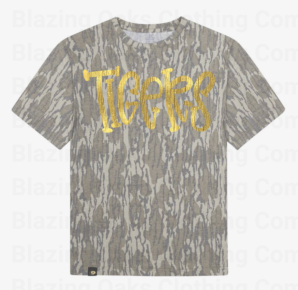 Camo Gold Tigers Short Sleeve Shirt