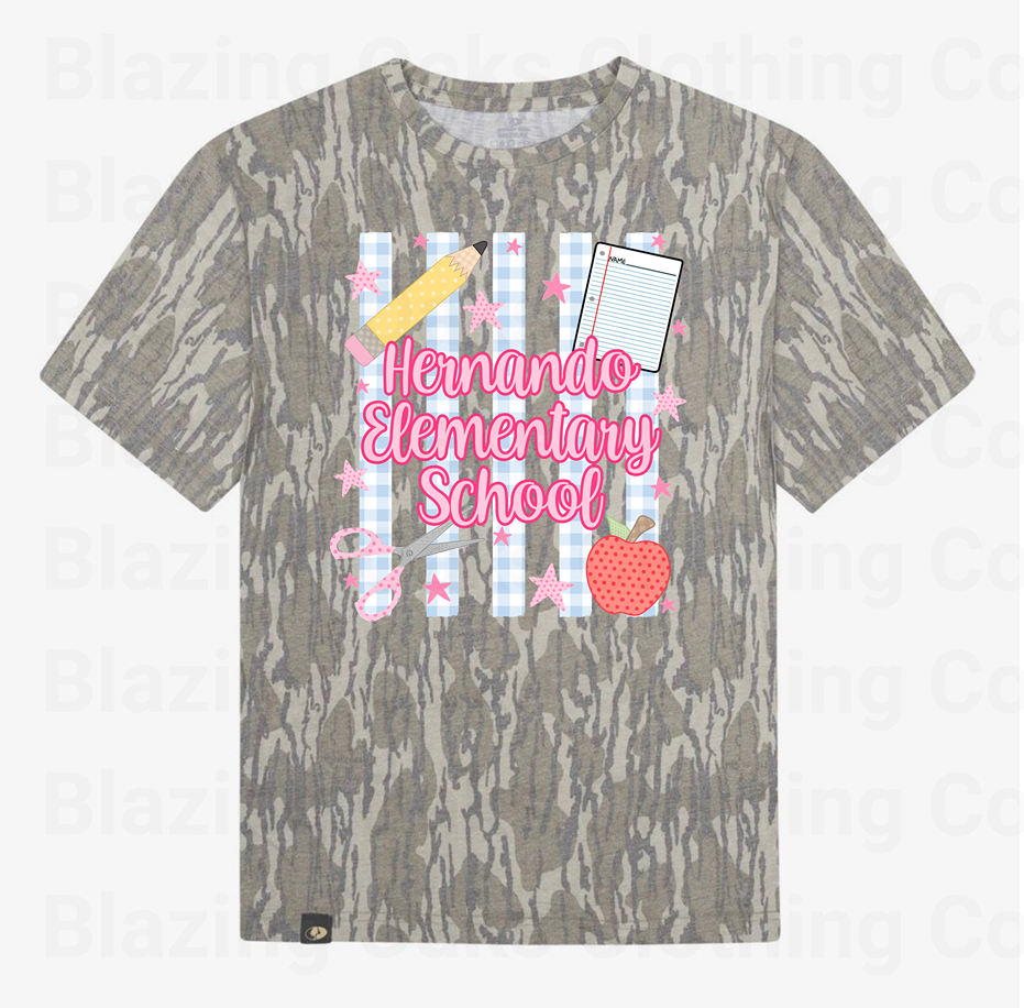 Camo Hernando Elementary School Short Sleeve Shirt