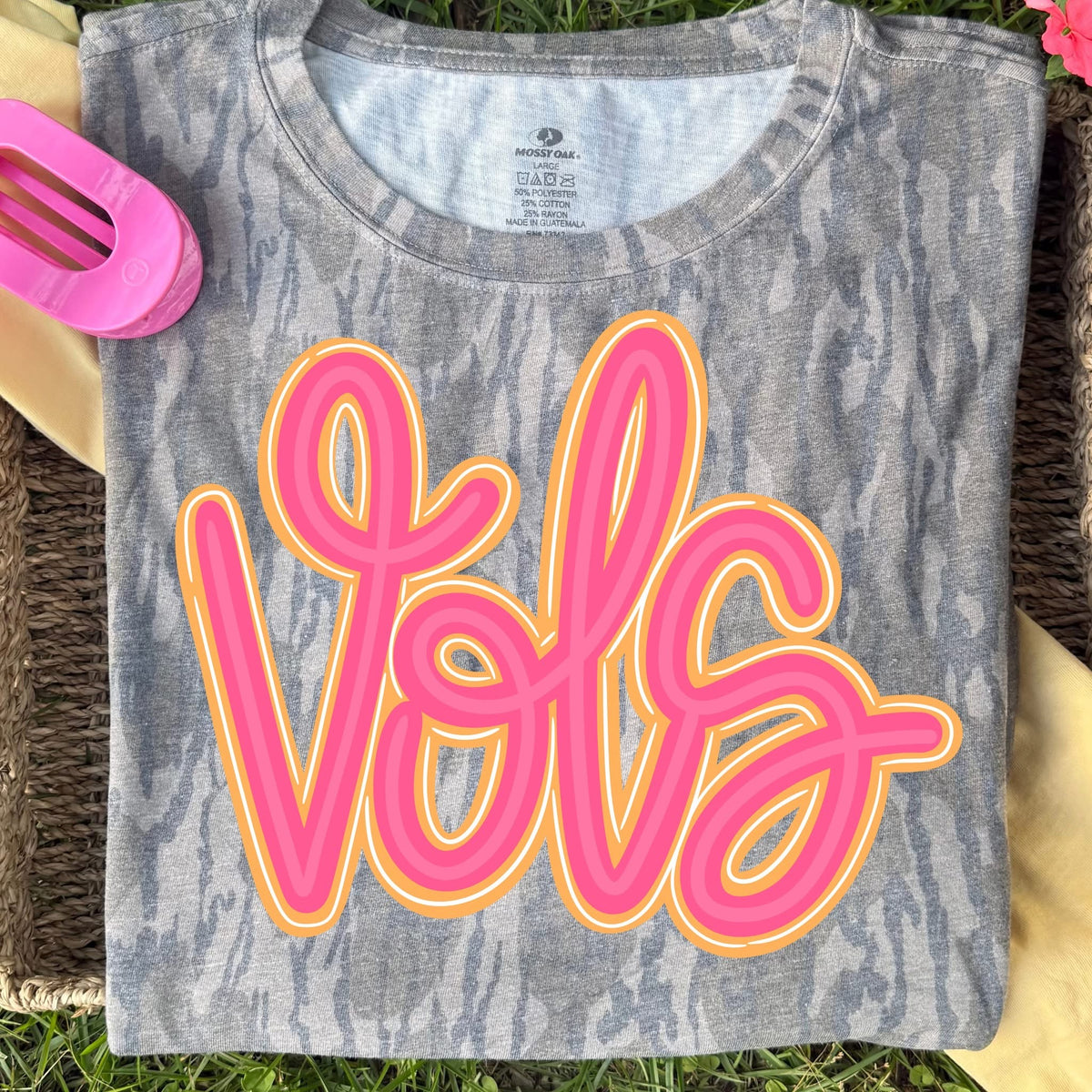 Pink & Orange Vols Camo Short Sleeve Shirt