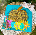 Floral Leopard Pumpkin Short Sleeve Shirt