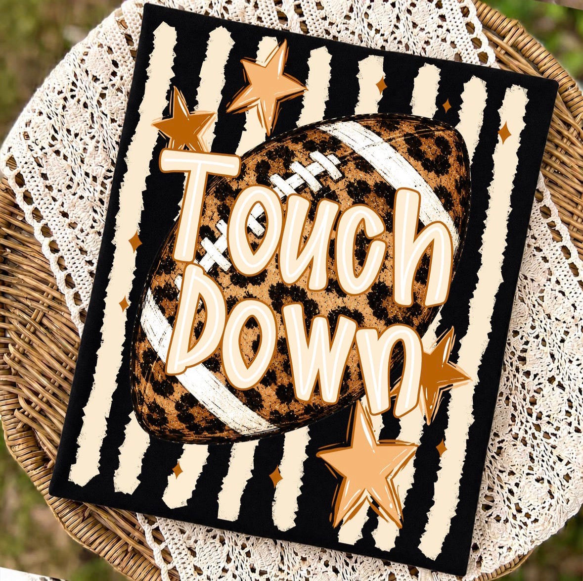 Striped Leopard Touch Down Short Sleeve Shirt