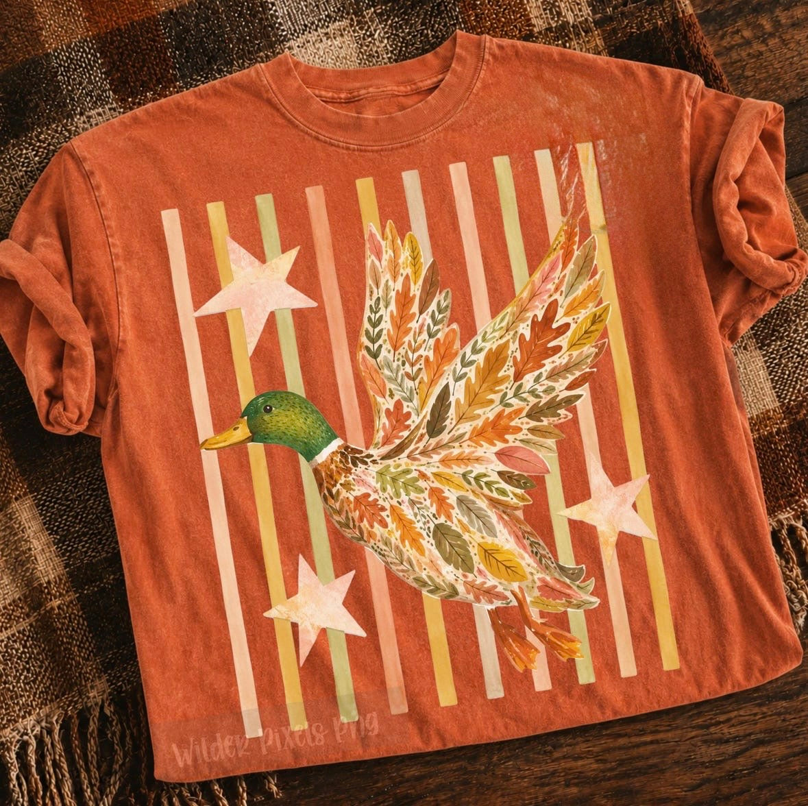 Fall Striped Duck Short Sleeve Shirt
