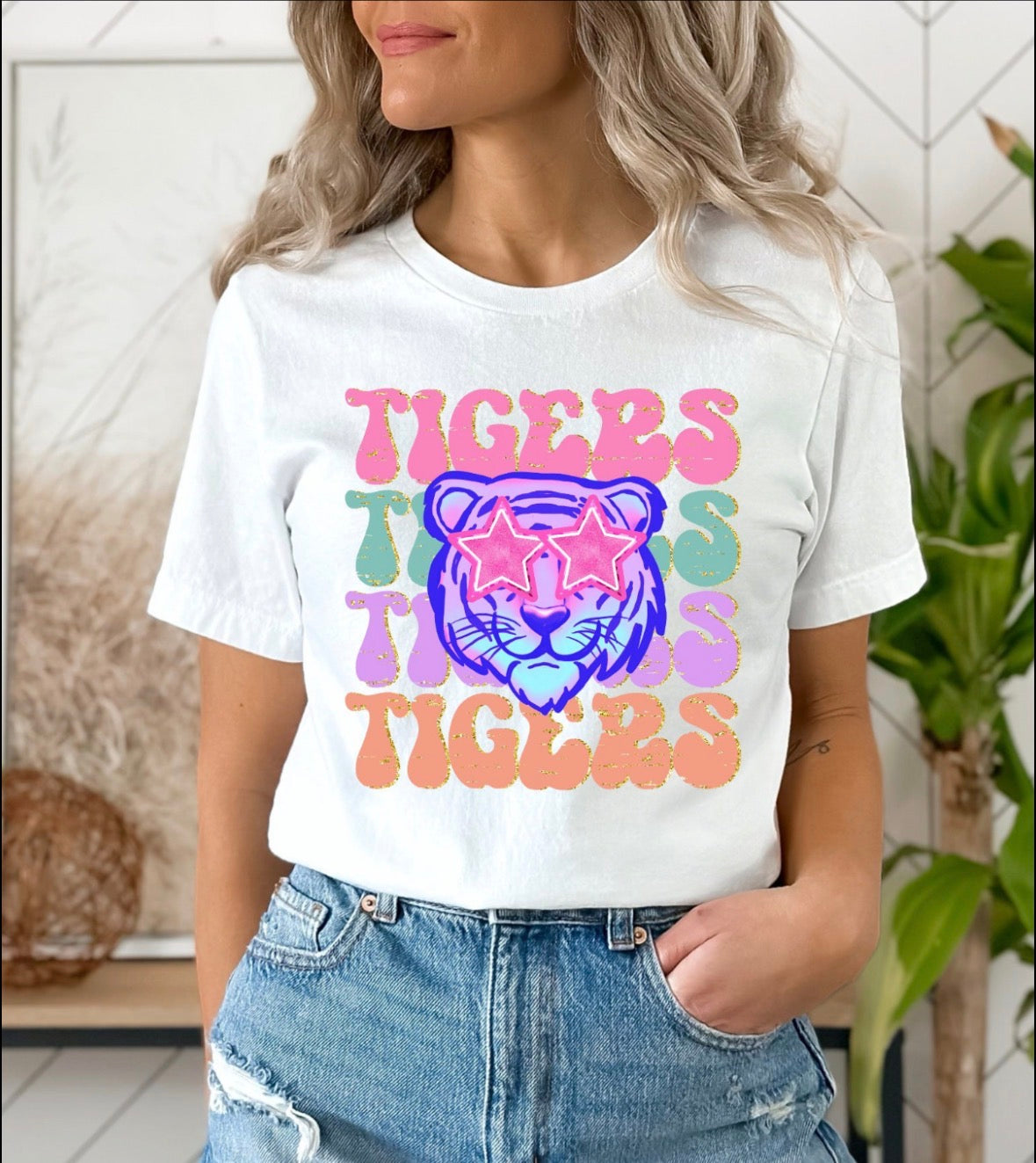 Pastel Tigers Short Sleeve Shirt
