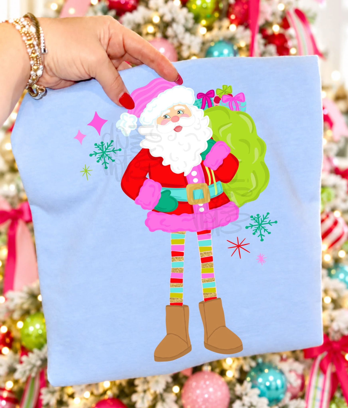 Preppy Santa w/ Presents Shirt
