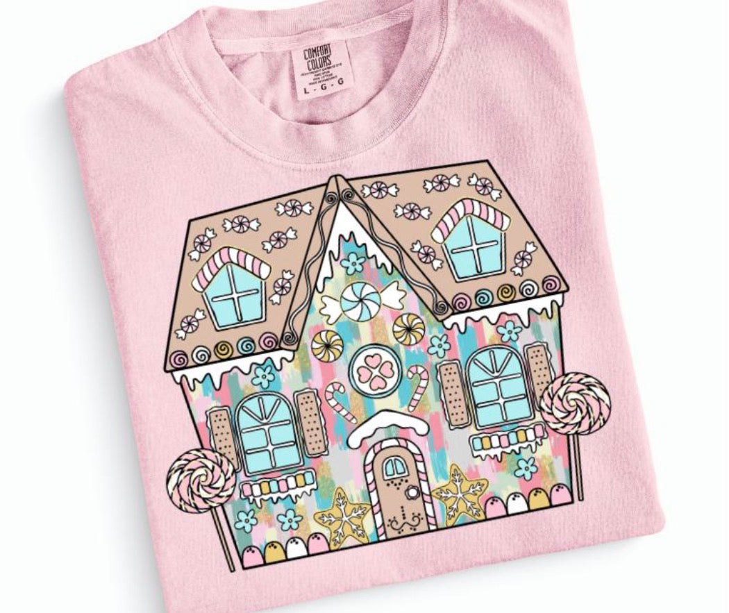 Preppy Watercolor Gingerbread House
