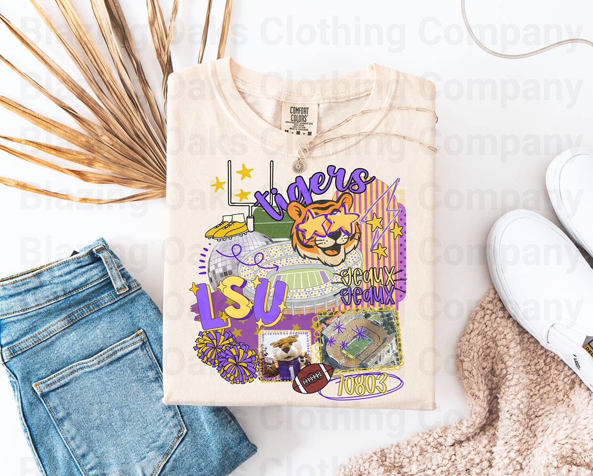 LSU Tigers Collage Short Sleeve Shirt