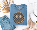 Leopard Checkered Football Smiley Short Sleeve Shirt