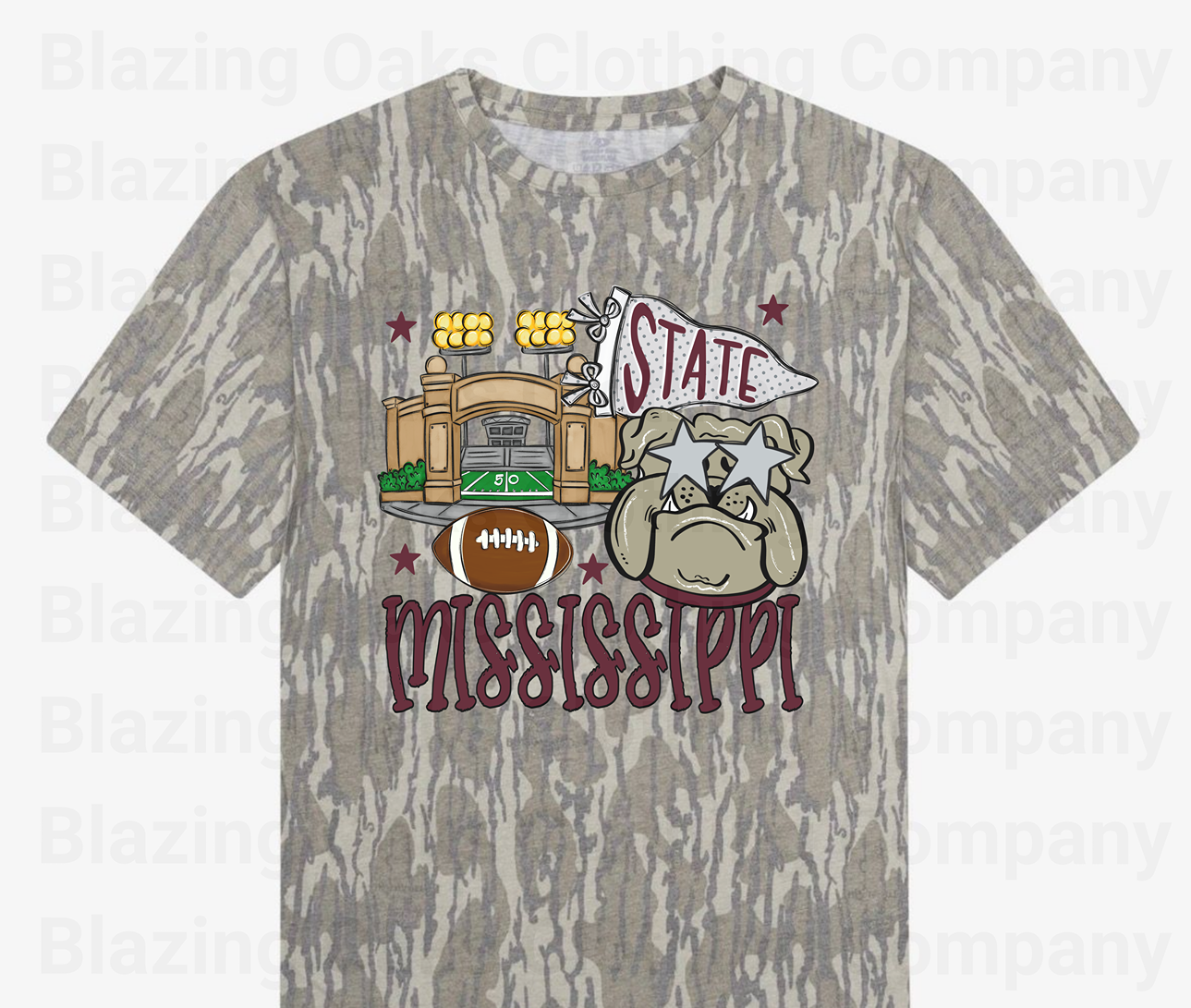 Camo Mississippi State Stadium Short Sleeve Shirt