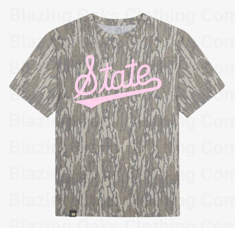 Pink Camo Mississippi State Short Sleeve Shirt