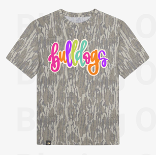 Preppy Neon Bulldogs Camo Shirt