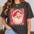 Preppy Striped Santa Short Sleeve Shirt