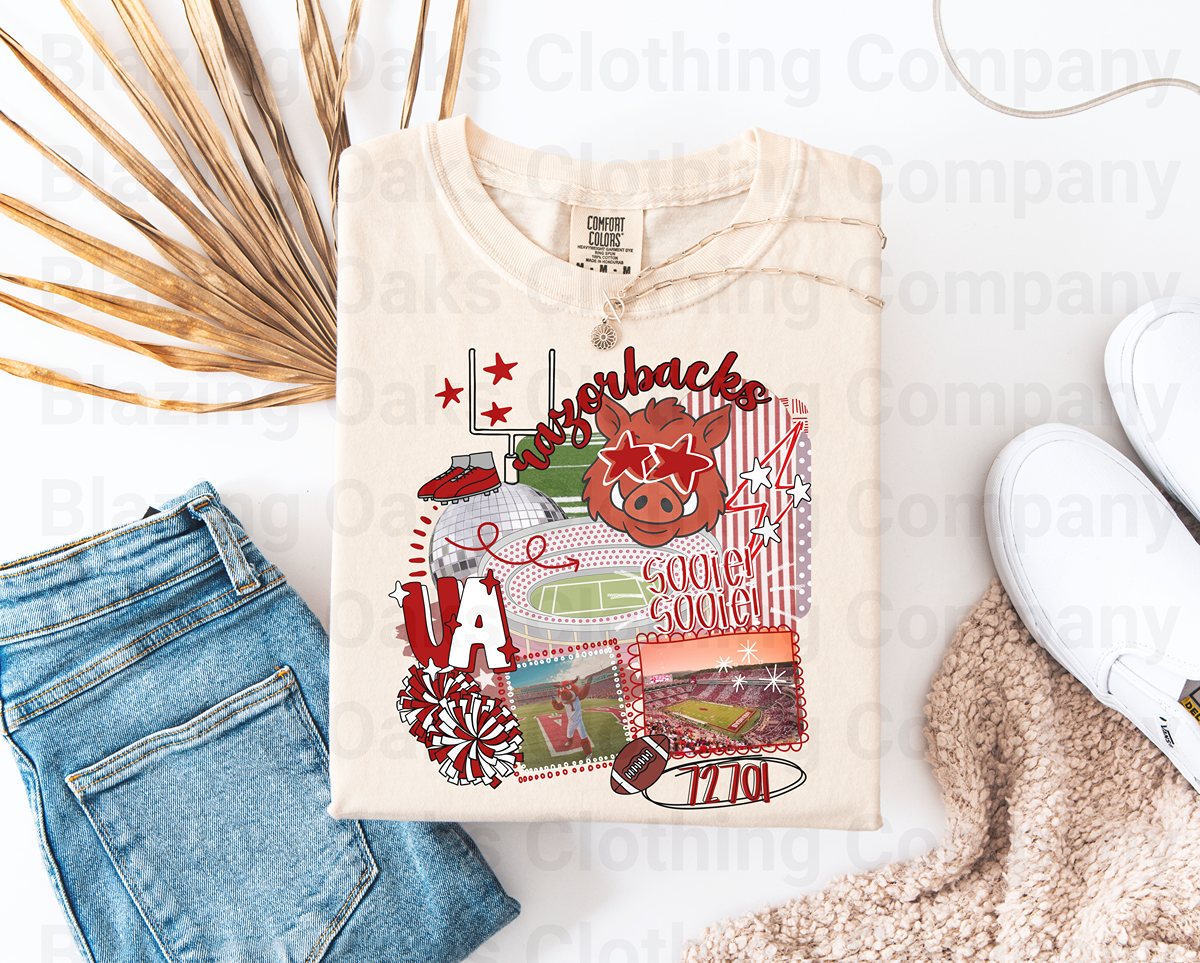 Razorbacks Collage Short Sleeve Shirt