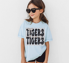 Striped Polka Dot Tigers Short Sleeve Shirt